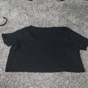 SHEIN Black Short Sleeve Cropped Tee